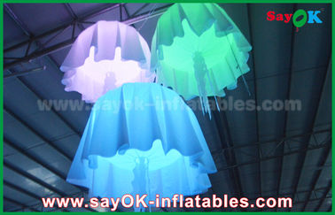 1m - 2m DIA রঙ পরিবর্তন নাইলন উপাদান Inflatable জেলিফিশ সঙ্গে সিই / উল ব্লোয়ার