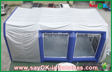 0.5 মিমি পিভিসি কাস্টম Inflatable পণ্য হোয়াইট নীল Inflatable স্প্রে বুথ হাউস তাঁবু