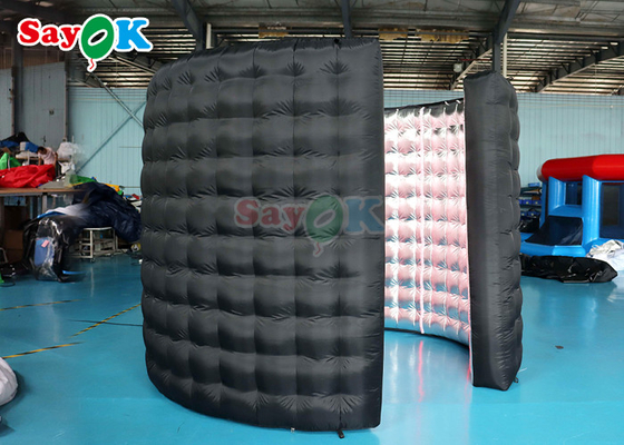কাস্টম কালো inflatable ফটো বুথ পার্টি ইভেন্ট ব্লো আপ LED 360 ফটো বুথ ঘের