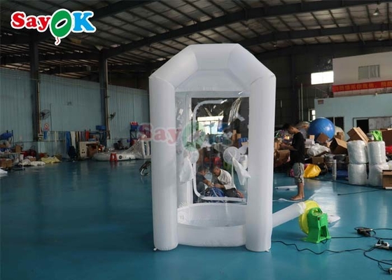 হোয়াইট 210d নাইলন কাপড় inflatable টাকা মেশিন কিউব নগদ ধরুন ধরা বুথ