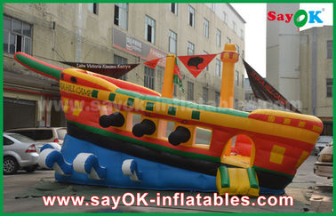 হলুদ / লাল / নীল Inflatable পাইরেট জাহাজ বাণিজ্যিক বিজ্ঞাপন কাসল বাউন্স হাউস