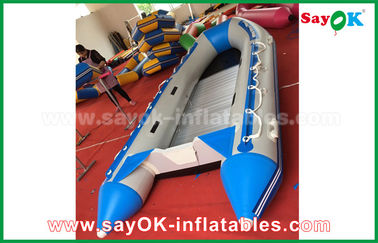 নীল / হোয়াইট তাপ সীল পিভিসি Inflatable নৌকা জল রেসিড অনমনীয় জলরোধী