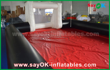 0.55mm পিভিসি কাস্টম হোয়াইট / কালো Inflatable সকার মাঠ বাণিজ্যিক গ্রেড Inflatables