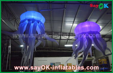 190 টি নাইলন কাপড় জেলিফিশ Inflatable আলো সজ্জা নেতৃত্বে আলো পার্টি সঙ্গে