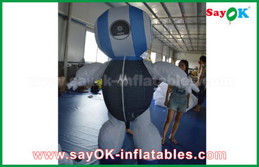 বিশাল inflatable রোবট কাস্টম 2mH অক্সফোর্ড কাপড় রোবট কাস্টম inflatable পণ্য বিজ্ঞাপনের জন্য নীল