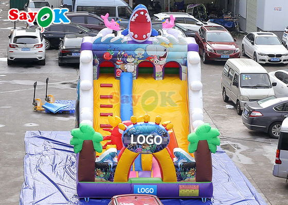 বাণিজ্যিক inflatable স্লাইড কার্টুন পিভিসি inflatable bouncer স্লাইড শিশু bounce কাসল মজা স্লাইড বাধা কোর্স