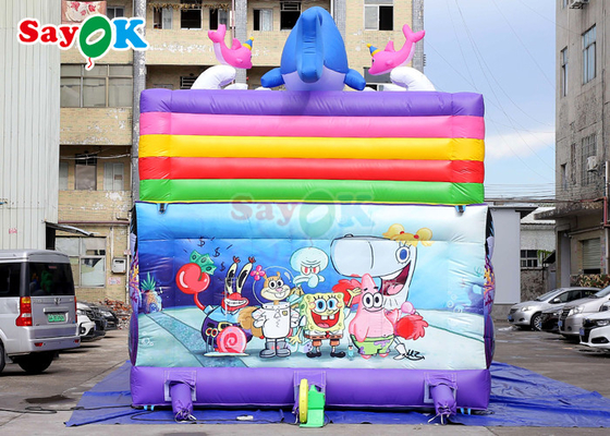 বাণিজ্যিক inflatable স্লাইড কার্টুন পিভিসি inflatable bouncer স্লাইড শিশু bounce কাসল মজা স্লাইড বাধা কোর্স