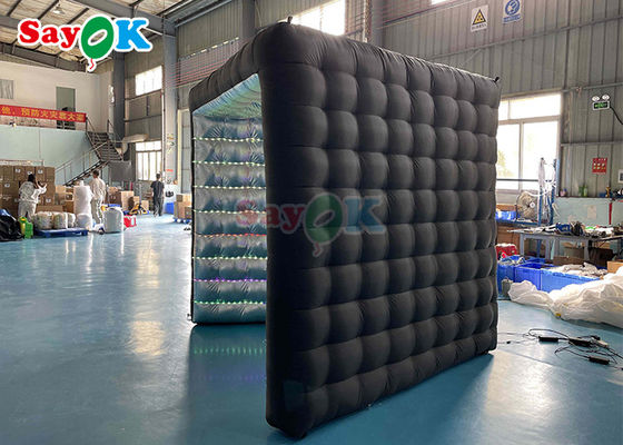 অক্সফোর্ড পোর্টেবল ইনফ্ল্যাটেবল ফটো বুথ স্টুডিও তাঁবু পটভূমি কালো এলইডি ইনফ্ল্যাটেবল কিউব ভি আকৃতির ঘের