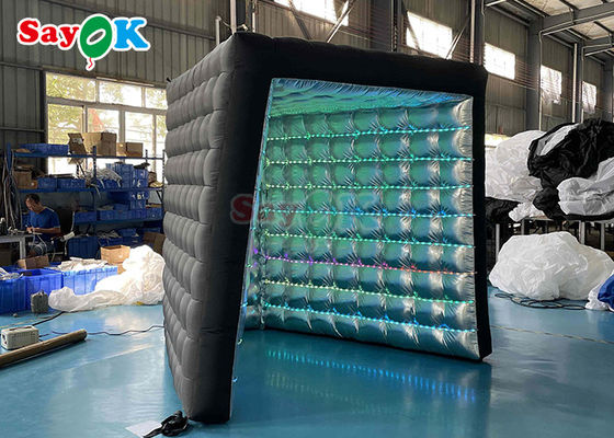 অক্সফোর্ড পোর্টেবল ইনফ্ল্যাটেবল ফটো বুথ স্টুডিও তাঁবু পটভূমি কালো এলইডি ইনফ্ল্যাটেবল কিউব ভি আকৃতির ঘের