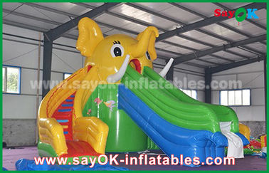 বাচ্চাদের জন্য inflatable জল স্লাইড বিশাল inflatable ষাঁড় / হাতি কার্টুন bouncer জল স্লাইড প্রাপ্তবয়স্কদের এবং বাচ্চাদের জন্য