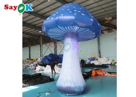 13.1ft পূর্ণ মুদ্রণ inflatable মাশরুম নেতৃত্বাধীন হালকা নীল বায়ু মাশরুম ইভেন্ট সজ্জা