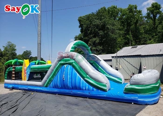 48 ফুট ইন্টারেক্টিভ inflatable বাধা কোর্স মজার bouncy ঘর পার্টি ইভেন্টের জন্য inflatable