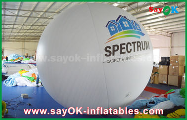 বহিরঙ্গন বিজ্ঞাপন জন্য দৈত্য 2m DIA পিভিসি হোয়াইট Inflatable হিলিয়াম বেলুন