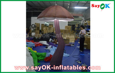 শোভাকর দেখানো জন্য ভিত্তি করে LED হালকা সঙ্গে ঝকঝকে কালো Inflatable মাশরুম