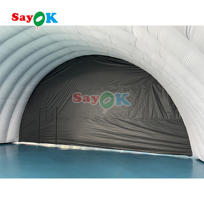 পার্টি ইভেন্টের জন্য 10x6x5.4mH ব্ল্যাক ডোম ইনফ্ল্যাটেবল স্টেজ টেন্ট