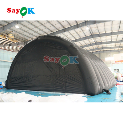 পার্টি ইভেন্টের জন্য 10x6x5.4mH ব্ল্যাক ডোম ইনফ্ল্যাটেবল স্টেজ টেন্ট