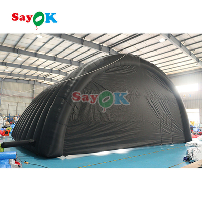 পার্টি ইভেন্টের জন্য 10x6x5.4mH ব্ল্যাক ডোম ইনফ্ল্যাটেবল স্টেজ টেন্ট