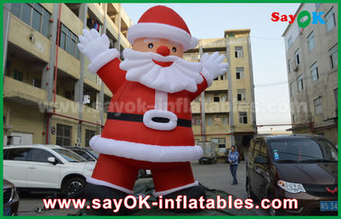 কাস্টম উচ্চতা Inflatable হলিডে সজ্জা, বহিরঙ্গন Inflatable সান্টা ক্লজ