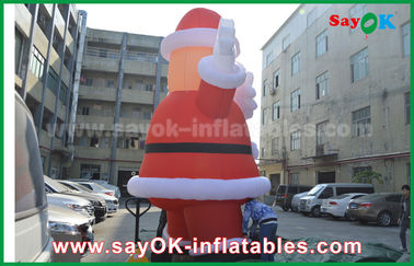 কাস্টম উচ্চতা Inflatable হলিডে সজ্জা, বহিরঙ্গন Inflatable সান্টা ক্লজ