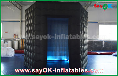 Inflatable পার্টি সজ্জা 1 দরজা ডায়মন্ড অক্সফোর্ড কাপড় Inflatable LED কিউব ফটো বুথ ট্রেড শো জন্য