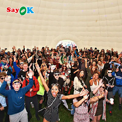 বহিরঙ্গন পার্টি ইভেন্ট স্পোর্টসের জন্য পিভিসি টারপুলিন 12 মি 40 ফুট বিশাল ইনফ্ল্যাটেবল ইগ্লু টেন্ট ডোম