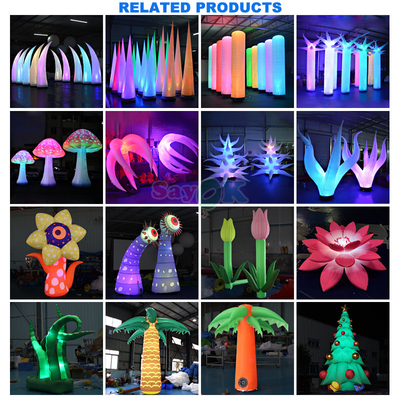 বিনামূল্যে 3D ডিজাইন বাণিজ্যিক বিশাল inflatable সমৃদ্ধ ফুল inflatables ফুল পাত্র সঙ্গে LED আলো