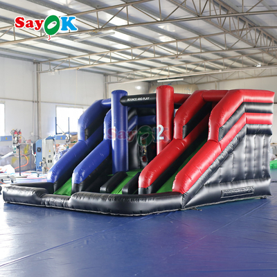 বাণিজ্যিক inflatable কম্বো স্লাইড ডাবল inflatable বাউন্স হাউস আউটডোর জন্য দৈত্য inflatable স্লাইড