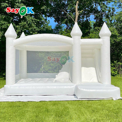 বাণিজ্যিক পিভিসি inflatable bouncer স্লাইড কম্বো সাদা inflatable বিবাহ bounce house