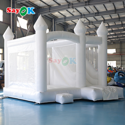 বাণিজ্যিক পিভিসি inflatable bouncer স্লাইড কম্বো সাদা inflatable বিবাহ bounce house