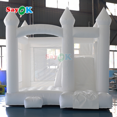 বাণিজ্যিক পিভিসি inflatable bouncer স্লাইড কম্বো সাদা inflatable বিবাহ bounce house