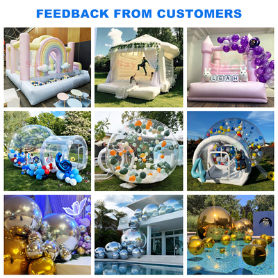 বাণিজ্যিক পিভিসি inflatable bouncer স্লাইড কম্বো সাদা inflatable বিবাহ bounce house