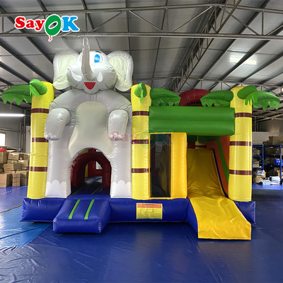 ইলিফ্যান্ট জঙ্গল থিমযুক্ত inflatable bounce house combo inflated bouncy castle for kids