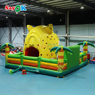 টাইগার জঙ্গল থিমযুক্ত বাউন্স হাউস inflatable কিডস জন্য দৈত্য বাউন্স কাসল