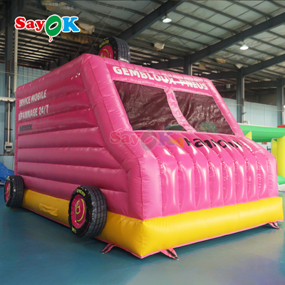 সায়োক গোলাপী গাড়ি বাউন্স হাউস inflatable bouncer শিশুদের জন্য বাণিজ্যিক