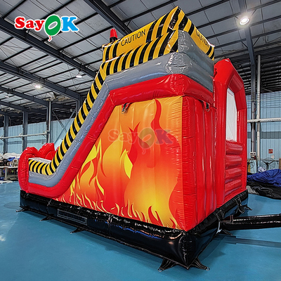 Sayok কাস্টমাইজড ইনflatable ক্যাসেল ফায়ার স্টেশন ইনflatable ফায়ার ট্রাক বাউন্সার স্লাইড সহ