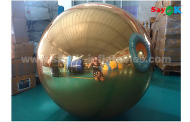 ইন্ডোর সজ্জা বিবাহের পার্টি জন্য 1m পিভিসি গোল্ড Inflatable মিরর বল