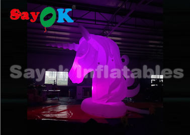 Inflatable Model Giant Blow Up Lighting Unicorn কার্টুন চরিত্র বিজ্ঞাপনের জন্য SGS UL