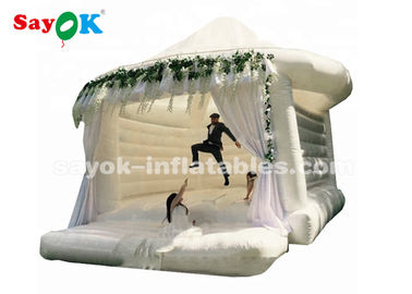 বিবাহের কাস্টমাইজড আকারের জন্য বাণিজ্যিক বহিরঙ্গন হোয়াইট Inflatable বাউন্স