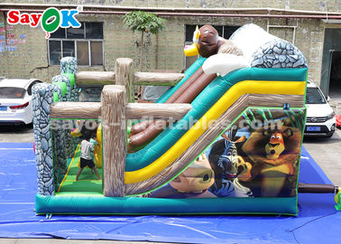 বাণিজ্যিক inflatable স্লাইড 6 * 4m পশু থিম পার্টি inflatable bouncer স্লাইড বিজ্ঞাপনের জন্য