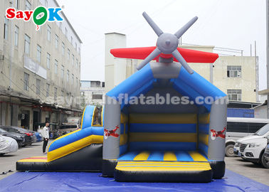 Inflatable Bouncer Slides 0.4mm PVC Tarpaulin Inflatable Jump And Slide Bouncer With Airplane For Kids (শিশুদের জন্য বিমানের সাথে ইনফ্ল্যাটেবল বাউন্সার স্লাইড)