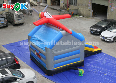 Inflatable Bouncer Slides 0.4mm PVC Tarpaulin Inflatable Jump And Slide Bouncer With Airplane For Kids (শিশুদের জন্য বিমানের সাথে ইনফ্ল্যাটেবল বাউন্সার স্লাইড)
