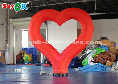 190T নাইলন ক্লথ ভালোবাসা দিবসের জন্য রেড হার্ট inflatable আলোক সজ্জা