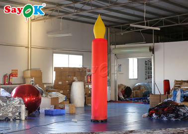 আউটডোর নাইট সজ্জা জন্য 3 মি এলইডি হালকা লাল inflatable মোমবাতি