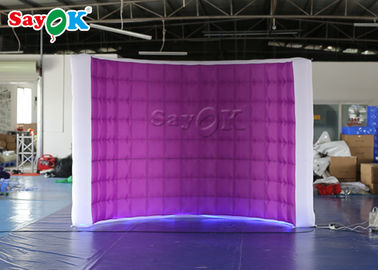 বিয়ের ছবির বুথ বিজ্ঞাপন/উৎসবের জন্য বেগুনি Inflatable LED এয়ার পাম্প ফটো বুথ ভাড়া করুন