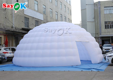 বায়ু তাঁবু ক্যাম্পিং ডাবল সেচিং 8m সাদা inflatable বায়ু তাঁবু / প্রদর্শনী ইগলু গম্বুজ তাঁবু