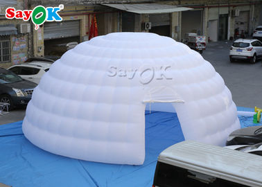 বায়ু তাঁবু ক্যাম্পিং ডাবল সেচিং 8m সাদা inflatable বায়ু তাঁবু / প্রদর্শনী ইগলু গম্বুজ তাঁবু