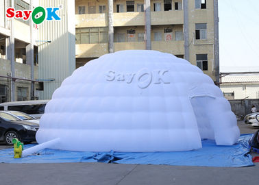 বায়ু তাঁবু ক্যাম্পিং ডাবল সেচিং 8m সাদা inflatable বায়ু তাঁবু / প্রদর্শনী ইগলু গম্বুজ তাঁবু