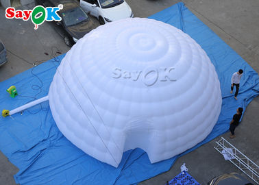 বায়ু তাঁবু ক্যাম্পিং ডাবল সেচিং 8m সাদা inflatable বায়ু তাঁবু / প্রদর্শনী ইগলু গম্বুজ তাঁবু