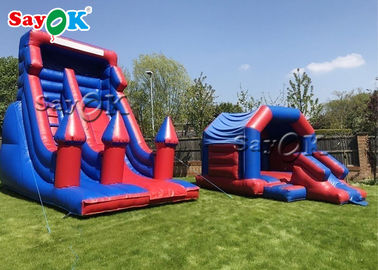 বাণিজ্যিক inflatable bouncy স্লাইড কাস্টম কিডস inflatable bounce house নীল এবং বেগুনি inflatable ঝাঁপানো bouncer