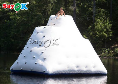 ওয়াটার ট্রাম্পলিন খেলনা সাদা inflatable ক্লাইম্বিং প্রাচীর inflatable জল বরফ পর্বত কাস্টমাইজড আকার